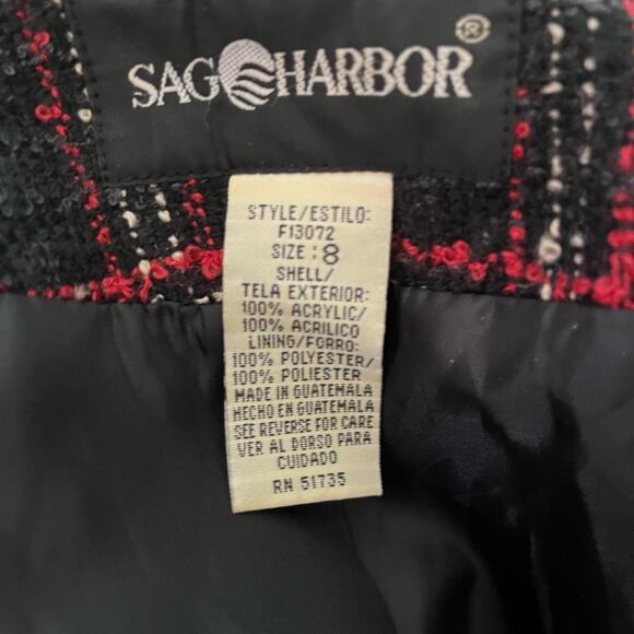 Sag Harbor Y2K Tweed Plaid Blazer Jacket 8 Full Zip Work Office Regal Academia - Picture 5 of 5